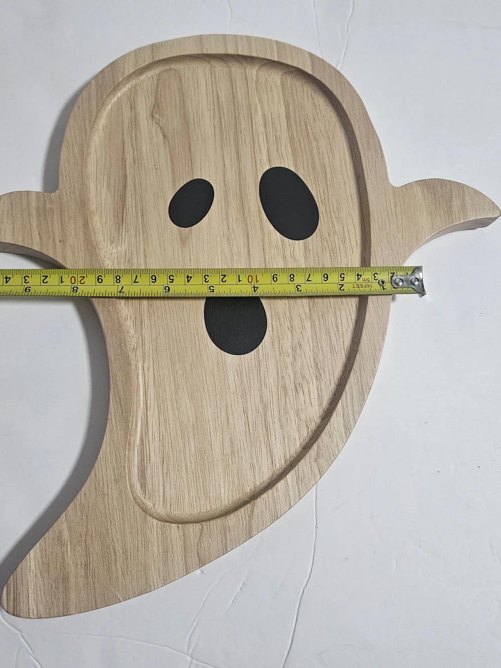 Wood Ghost Serving Tray with Black Face Detail